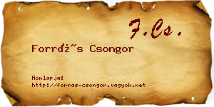 Forrás Csongor névjegykártya